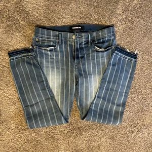 Express striped ankle legging jean jegging